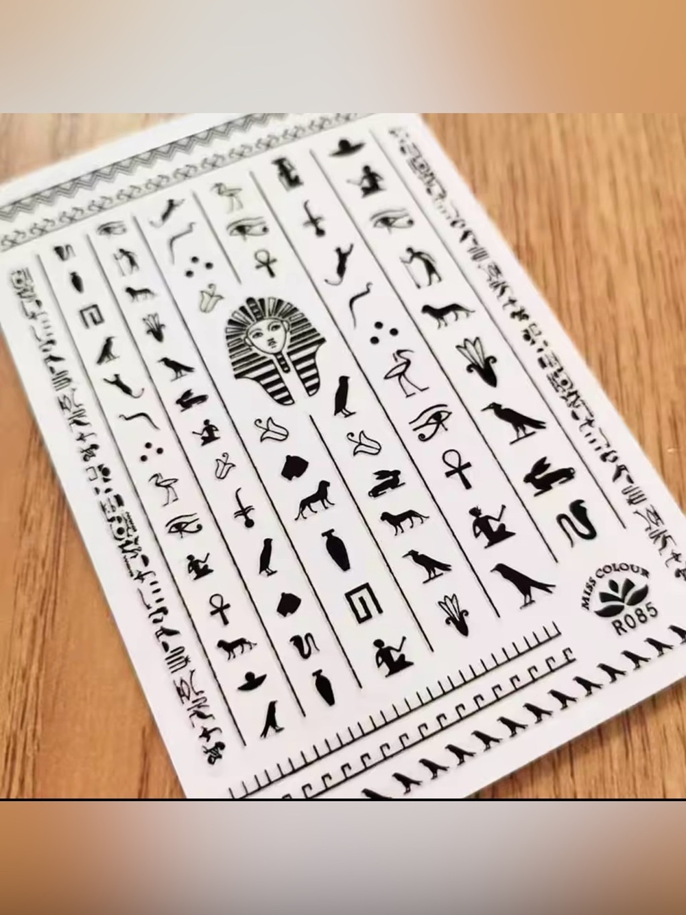 $2 Egyptian Hieroglyph black Nail Stickers $2 WITH ANY $10 ORDER OR MORE